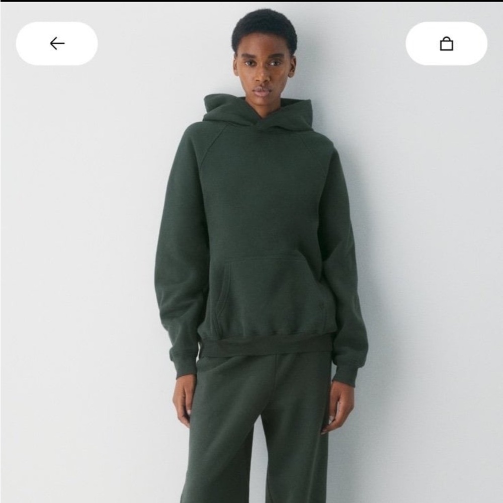 Aritzia Sweatfleece Mega Raglan Hoodie Medium Mineral Green